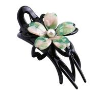 DECOMELODY Barrette Queue Cheval Femme à Trois Dents Double Couche pour Maintien Cheveux Épais et Fins Accessoire Coiffure pour Mariage et Cérémonie