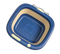DECOMELODY Bassine de Lavage Pliable pour Garçon Fille Matériau Motif Cartoon Bleu Compacte et Légère pour Maison Salle de Bain
