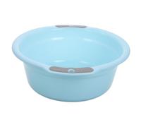 DECOMELODY Bassine Plastique Ronde Multifonction avec Poignées Doubles Petite Cuvette Lavable pour Visage Lessive et Cuisine Bleu Compact