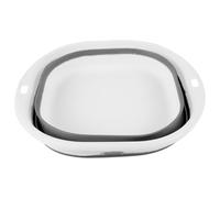 DECOMELODY Bassine Pour Bébé Pliable Portable Petite Taille Gris Blanc, Plastique Sain, Lavabo Épais Pliant, Usage Voyage Et Maison, Bassin Pour -né Compact Et Léger