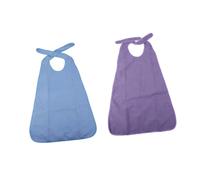 DECOMELODY Bavoir Adulte Imperméable Lavable Éponge Absorbant pour Seniors et Personnes Âgées Protection Repas Large Aide Au Repas avec Attache Arrière