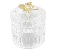DECOMELODY Bocal Verre avec Couvercle Scellé Style Scandinave Pot de Rangement pour Bijoux et Friandises Récipient Transparent pour Snacks et Petits Objets Décoratifs