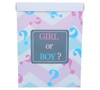 DECOMELODY Boîte à Ballons pour Révélation du Bébé 30X30X40 CM Pliable avec 5 Ballons Bleus Décoration Shower Garçon Fille Accessoire Photo Fête Prénatale