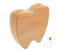 DECOMELODY Boîte à Dents de Lait Bois Massif Organisateur Souvenir pour Garçons et Filles Boîte de Rangement pour Dents de Lait Perdues Cadeau Naissance Fille Garçon pour Petites Souris