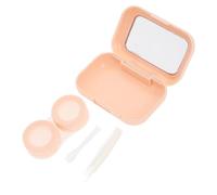 DECOMELODY Boîte à Lentilles de Contact Compacte et Légère Étui de Rangement Étanche avec Miroir Compagnon de Voyage Pratique pour Lentilles Souples et Rigides Stockage Sûr et Couleur Beige