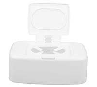 DECOMELODY Boîte à Lingettes Plastique Blanche avec Distributeur à Bouton Rangement Étanche et Antidérapant pour Lingettes Fraîches Légère et Portable pour Bureau Chambre et Poussette