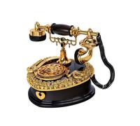 DECOMELODY Boîte à Musique Vintage Téléphone Rétro en Bois Jouant Air sans Pile Organisateur De Bijoux Décoration Bureau pour Fille Présent