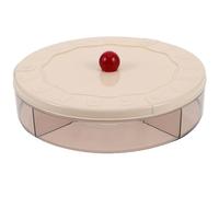 DECOMELODY Boîte à Snacks Multi Compartiments Beige Rangement Pratique pour Bonbons Noix et Biscuits Plateau de Service PP Facile à Nettoyer Organisateur pour Cuisine et Salon