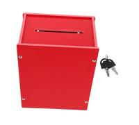 DECOMELODY Boîte à Suggestions Sécurisée Verrouillable pour Collecte Fonds et Votes Boîte de Dépôt Compacte Rouge Multifonction pour Dons Élections et Commentaires