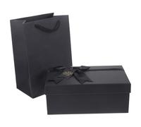 DECOMELODY Boîte Cadeau Élégante Premium Pour Saint-valentin Coffret Unique Avec Ruban Emballage Pour Parfum Et Chocolats Noir
