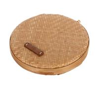 DECOMELODY Boîte de Rangement pour Thé en Bambou Naturel 18 CM Organisateur Artisanal pour Gâteaux de Thé PU'Er Panier Tressé Main Compact pour Stockage et Présent