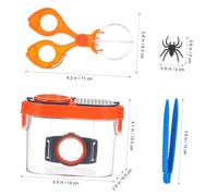 DECOMELODY Boîte Dobservation Insectes avec Loupe et Cage Capturante Bac Transparent Plastique pour Garçon Fille Activités Extérieures et Expériences Scolaires avec Bandoulière Réglable