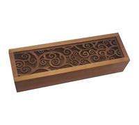 DECOMELODY Boîte en Bois Décorative Couvercle Coulissant Petite Boîte en Bois Creuse Multifonctionnelle pour Rangement Bijoux et Centres de Table Coffret Rustique Léger et Compact