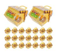DECOMELODY Boîtes à Dragées en Papier Kraft Plié Main Abeilles 25 Pièces Poignée, Petites Boîtes à Friandises pour Fêtes D'garçon et Filles, Anniversaires, Mariages et Goûters, Coffrets
