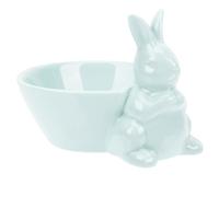 DECOMELODY Bol à Collation en Céramique Motif Lapin Bleu Bol de Pâques pour Soupe et Salade Petit Saladier Décoratif pour Table de Fête Original et Facile à Nettoyer