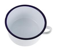 DECOMELODY Bol à Ramen Émaillé Rétro sans Couvercle Bol à Soupe Traditionnel en Émail Blanc de Taille Moyenne pour Nouilles Instantanées et Céréales Résistance Haute Température Vaisselle