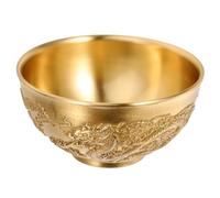 DECOMELODY Bol Trésor Laiton Chinois Décoration de Bureau Feng Shui Dragon Double Bassin Fortune Stable pour Maison et Bureau Ornement Intérieur Élégant et Multifonction