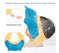 DECOMELODY Bonnet Bain Garçon Fille Réglable Bleu avec Protection Oreilles Chapeau Cochon Unisexe pour Lavage Cheveux PP pour Garçon Fille Multi Usage Shampooing et Coupe Cheveux