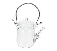 DECOMELODY Bouilloire Verre Transparent avec Corps Inoxydable Récipient Résistant Chaleur pour Boissons Froides et Chaudes Thé Lait Usage Familial et Professionnel