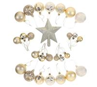 DECOMELODY Boules de Noël Incassables Dorées Étoiles Scintillantes Coffret 101 Pièces Décorations Suspendues pour Sapin de Noël Ornements Festifs pour Fêtes et Ambiance Hivernale