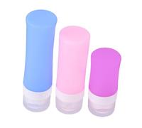 DECOMELODY Bouteilles Cylindriques Légères et Compactes Set de 3 en Silicagel Économisant de L’espace pour Voyages pour Shampoing et Lotion en Déplacement
