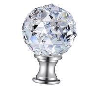 DECOMELODY Bouton de Lampe Cristal Transparent Décor Moderne Chic Embout Compatible Abat Jour Support pour Lampe de Table et Lampadaire