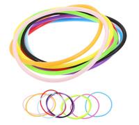 DECOMELODY Bracelets en Silicone Colorés 100 Pcs, 2,5 Mm D’épaisseur, 10 Couleurs Vives, Accessoires Années 80 pour Cheveux et Poignet, Bracelets Rave pour Femmes et Filles, Coffret Bijoux