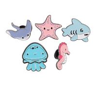 DECOMELODY Broche de dessin animé, épingle décorative en alliage, 5PCS, motifs animaux marins, pour broche à vêtements et événements de Noël