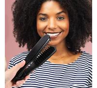 DECOMELODY Brosse Lissante Double Face avec Pince Brosse Coiffante Multifonction pour Cheveux Bouclés et Lisses Compacte et Portable pour Hommes et Femmes Noire