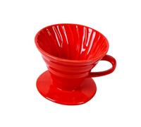 DECOMELODY Cafetière en Céramique Rouge Filtre à Café Permanent Capacité 1-4 Tasses Accessoire pour Café Filtre Domestique Maison et Bureau Compatible Bouilloire
