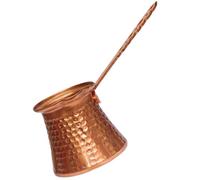 DECOMELODY Cafetière Turque Rétro Compacte Cuivré Pot à Café Multifonction pour Café et Thé Poignée Longue Ergonomique Compatible Feu Direct et Plaques Électriques Maison et Restauration