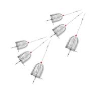 DECOMELODY Cage à Appâts en Acier Inoxydable pour Pêche à la Carpe - Ensemble 6 Pièces - Panier Feeder Portable pour Crevettes Anguilles et Leurres - Matériel de Pêche D’Extérieur Robuste