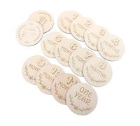 DECOMELODY Cartes Commémoratives Mensuelles pour Bébé en Bois de Tilleul, Design Créatif Rond, Accessoires Photo pour Souvenir de Grossesse et Croissance Infantile