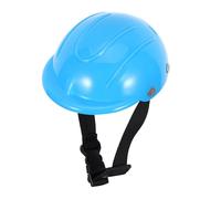 DECOMELODY Casque Moto pour Petit Chien avec Mentonnière Réglable Casque Protecteur Respirant pour Chiens et Chats Équipement Sécuritaire pour Balades Scooter et Vélo Bleu Small