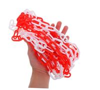 DECOMELODY Chaîne de Sécurité Plastique Rouge et Blanc Barrière de Délimitation Haute Visibilité pour Gestion de Foule et Signalisation Routière Chaîne Avertissement Polyvalente pour