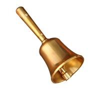 DECOMELODY Cloche de Service Laiton Massif avec Poignée à Relief Paon Clochette Métallique Petite pour Restaurants Cuisine Enseignants et Formation des Animaux