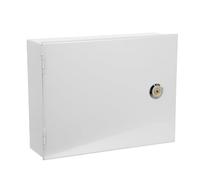 DECOMELODY Coffret de Protection Mural en Métal Blanc 210x160x60 Mm pour Interrupteur D’alarme avec Verrouillage Sécurisé, Boîte de Verrouillage Anti-sabotage pour Équipements D’alarme