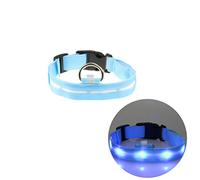 DECOMELODY Collier pour Chien Circulaire en Nylon 2,5 Cm LED, Modes Lumineux Multiples et Longueur Réglable pour Promenades Nocturnes en Toute Sécurité