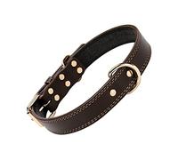 DECOMELODY Collier pour Chien Cuir Réglable avec Rivets et D Ring Décor Clochette pour Grand Chien Collier pour Animal de Compagnie Élégant et Confortable