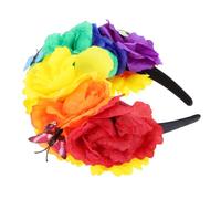 DECOMELODY Couronne De Fleurs Colorée Pour Halloween Accessoire De Déguisement Polyvalent Pour Femmes Et Filles Pour Fêtes Mexicaines Célébrations Du Jour Des Morts