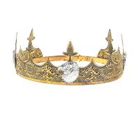 DECOMELODY Couronne de Roi en Alliage Vintage Couronne de Cosplay ’Anniversaire pour Homme Ronde en Couleur Or Ancien Motif Aigle Accessoire pour Fêtes Mariages et Halloween