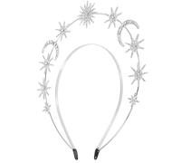 DECOMELODY Couronne Étoile Lune Femme Mariage Déesse Halo Bandeau Coiffe Tête Accessoire Mariée Soirée Bohemian Style Serre Cheveux Unique Ornement Décoration Bijoux Fée