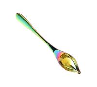 DECOMELODY Cuillère à Sauce Acier Inoxydable Irisée Doseur pour Huile et Condiments Bec Verseur Étroit Antidébordement Poignée Résistante Chaleur Ustensile de Cuisine pour Maison et