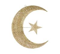 DECOMELODY Décoration de Noël Scintillant Étoile et Lune Doré Ornement Suspendu pour Sapin et Intérieur Création Dambiance Festive pour Maison et Fête