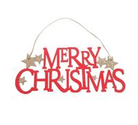 DECOMELODY Décoration Suspendue de Noël Rouge Merry Christmas Ornement Lettre pour Porte et Sapin Décoration Festive pour Maison et Bureau