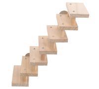 DECOMELODY Échelle en Bois Naturel pour Hamster 7 Marches Résistante à l'usure, pour Cage D’Animaux de Compagnie, Accessoires pour Hamster et Chinchilla, Aire de Jeux Compacte Sécurisée