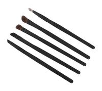 DECOMELODY Ensemble de 5 Pinceaux à Paupières en Poils de Cheval avec Étui Noir Kit Maquillage des Yeux Portable Pinceaux Estompeur Eyeliner et Fard à Paupières pour Application Précise et