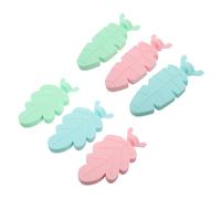 DECOMELODY Ensemble de 6 Perchoirs pour Cage à Perroquet en Pla Solide Bâtonnets à Griffer Couleur Carotte et Feuille Support Antidérapant pour Petits et Moyens Oiseaux D’Escalade