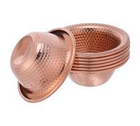 DECOMELODY Ensemble de 7 Bols de Service Indiens en Alliage Martelé Bol à Soupe et Céréales Traditionnel Compatible Lave-Vaisselle Cuisine et Repas Quotidiens Finition Dorée Élégante