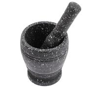 DECOMELODY Ensemble Pilon et Broyeur à Remède en Plastique Blanc Effet Marbre Presse-Ail Cuisine Ergonomique Pilon pour Maison et Restaurant Accessoire Pratique pour Broyer Épices et